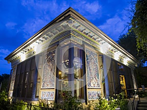 Night view of The Boulder Dushanbe Teahouse