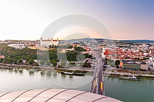 Night view of Bratislava city center