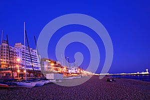 Night view of Brighton Beach UK