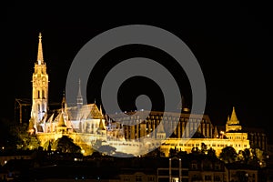 Night view of Buda Castle, the historical castle and palace complex of the Hungarian kings in Budapest, Hungary