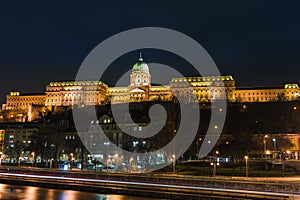 Night view of Budapest. Cityscape of famous tourist destination with Danube and bridges. Travel illuminated landscape in Hungary,