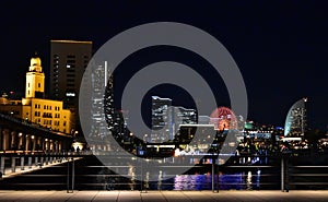 Night view of the harbor city