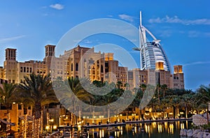 Night view of Burj al Arab hotel