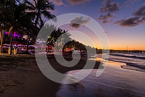 Night view of Cabarete beach, Dominican Republ