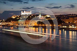 Night view on the capital of Slovakia - Bratislava