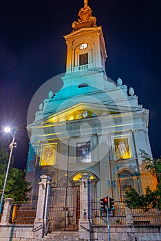 Night view of Cathedral Church of Saint Michael the Archangel in