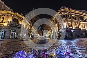 Night view of Central Avenue in Harbin