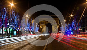 Night view of the Champs-Elysees