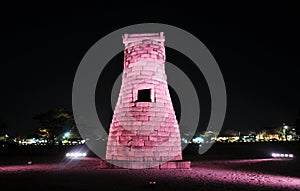 Night view of Cheomseongdae observatory, Gyeongju, South Korea