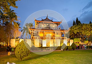 Night view of Chihkan Tower photo