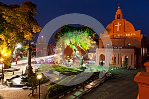 Night view of the Christ Church and the Dutch Square