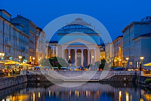 Night view of the Church of Sant'Antonio Nuovo at the end of Can