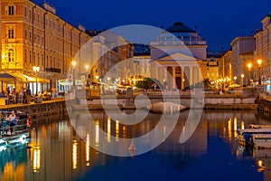 Night view of the Church of Sant'Antonio Nuovo at the end of Can