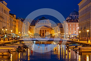 Night view of the Church of Sant'Antonio Nuovo at the end of Can