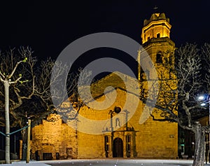 Night view of the Church in Tivissa, Spain photo