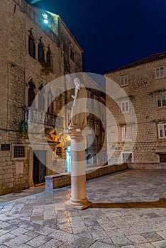 Night view of Cippiko palace in trogir, Croatia