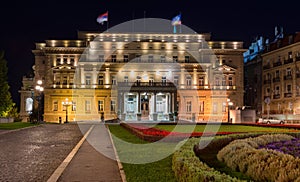 Night view of City Assembly of Belgrade