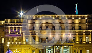 Night view of City Assembly of Belgrade