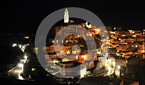 Night view of the City of Matera
