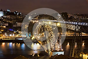 Night view of City of Porto, Portugal