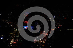 Night view of city road and overpass in Nanning, Guangxi, China