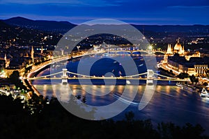 Night view of the Danube River