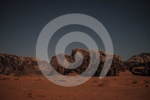 A night view of a desert In Jordania photo