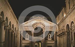 Night view of Diocletian`s Palace.