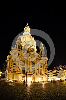 Night view on Dresden Frauenkirche (Church of Our Lady)