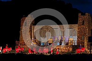 Night view of the easter Pageant in the Holy City at Wichita Mountains National Wildlife Refuge