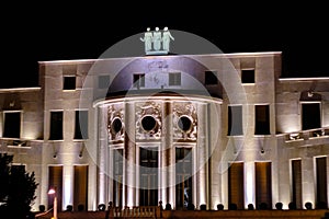 Night view of the Embassy of France in Belgrade, Serbia