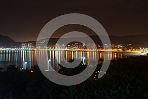 Night view of Enseada Beach in Guaruja