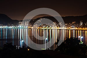 Night view of Enseada Beach in Guaruja