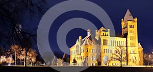 Night view of the famous Westminster Castle at Westminster, Colorado