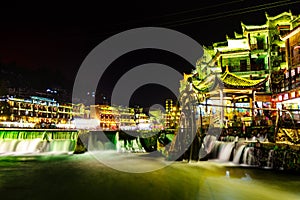 Night view of fenghuang ancient town