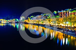 Night view of fenghuang ancient town