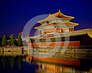 Night view of the Forbidden City photo