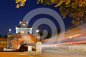 Night view of the gate. Imperial City. Hue. Vietnam