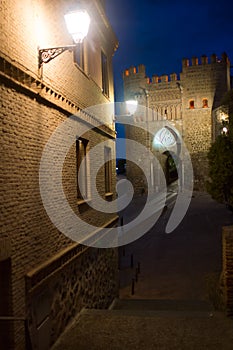 Night view. The gate in Toledo