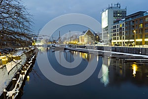 Night view of Gdansk.