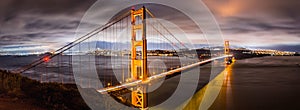 Night view of Golden Gate Bridge