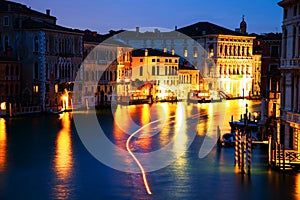 Night view of Grand Canal in Venice, Italy