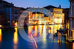 Night view of Grand Canal in Venice, Italy