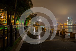 Night View of Gulangyu Island in raining, Xiamen photo