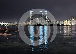 Night View of Gwangalli Beach, Busan, South Kroea, Asia