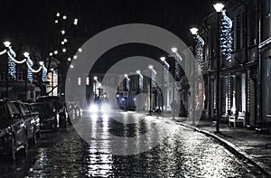 Night view of Haapsalu town in winter