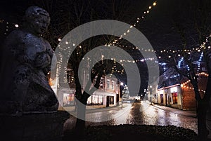 Night view of Haapsalu town in winter