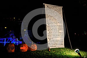 Night view of the Halloween decoration in Alegria Avenue, Sierra Madre photo