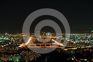 Night view of the Han river. Seoul