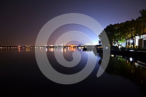 Night view of Hangzhou West Lake